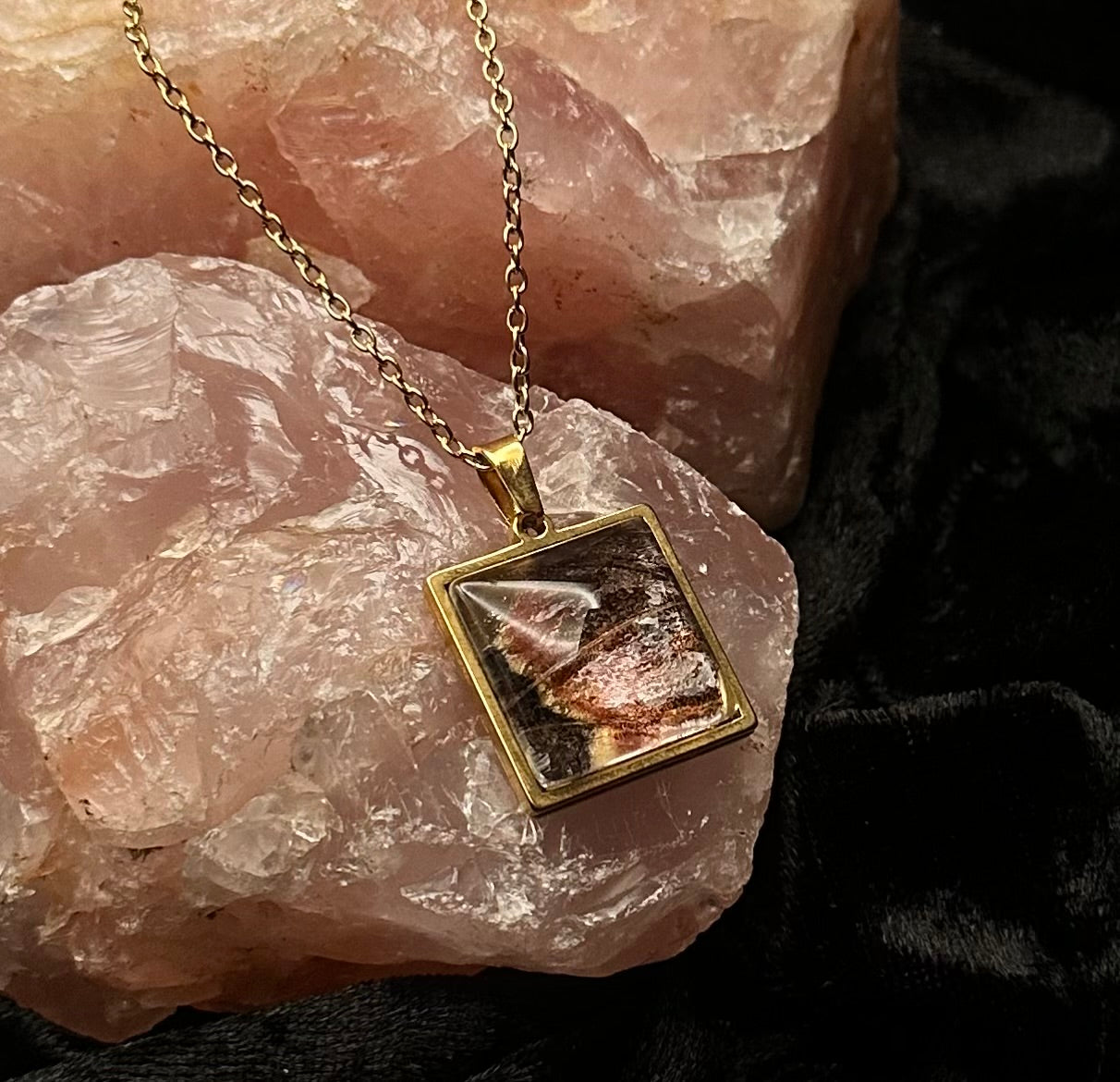 Gold Attacus atlas Butterfly Wing Necklace