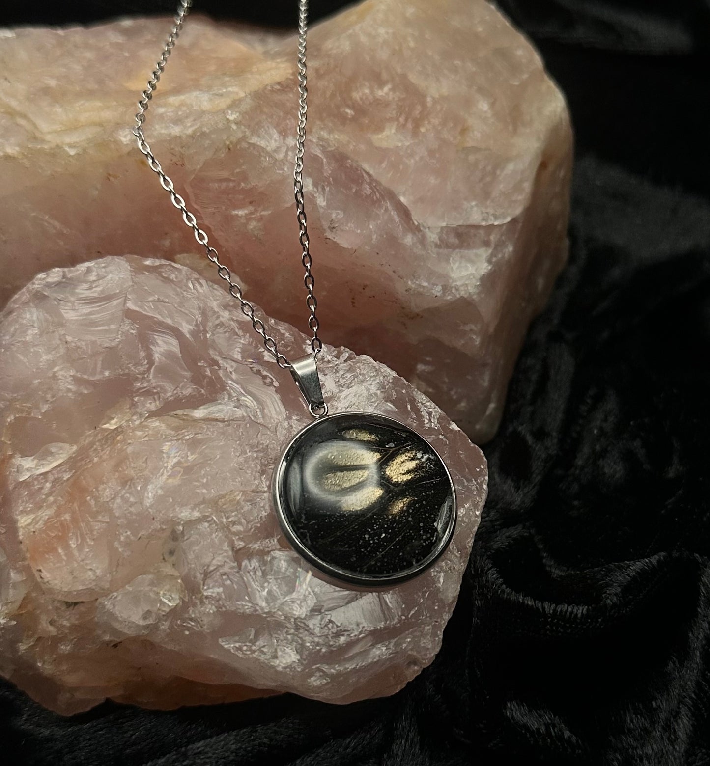 Silver Papilio lowi Butterfly Wing Necklace