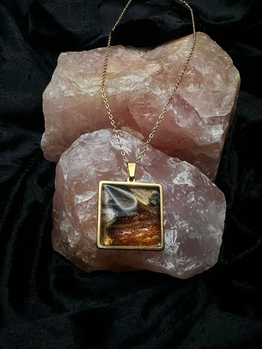 Gold Attacus atlas Butterfly Wing Necklace