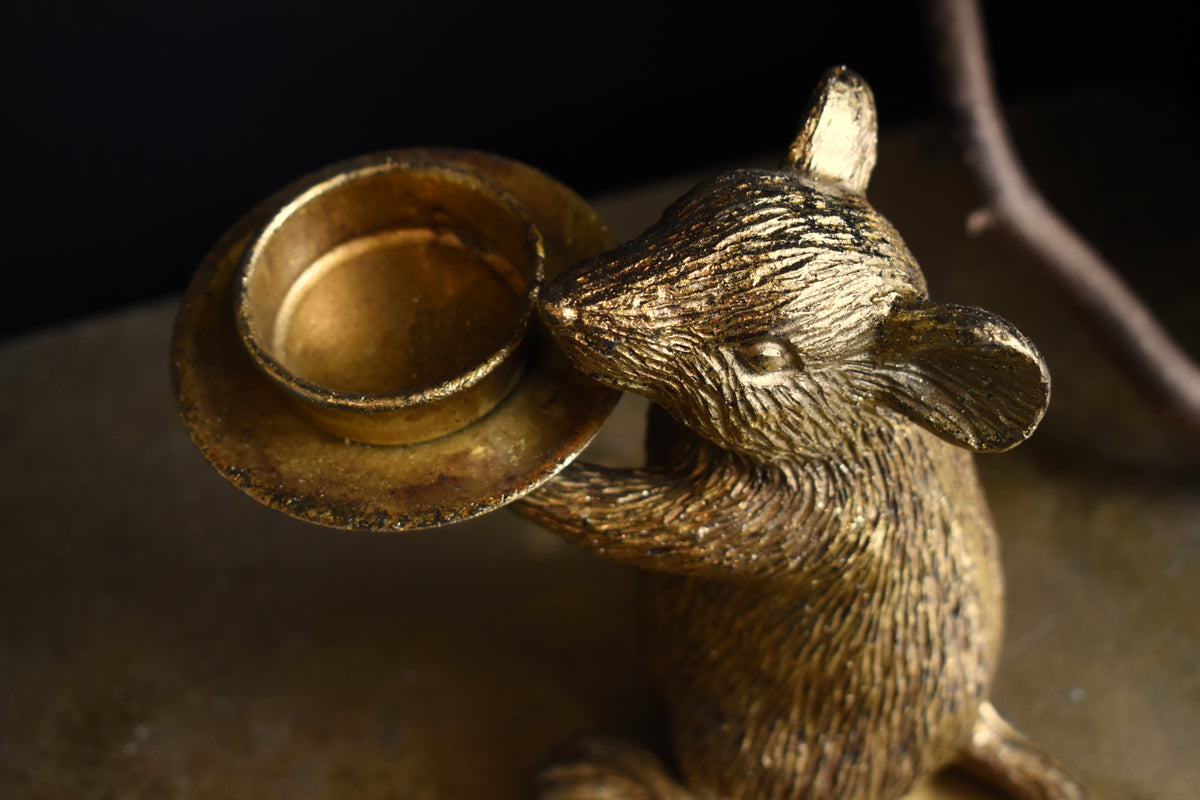 Mouse Candle Holder ~ Gold