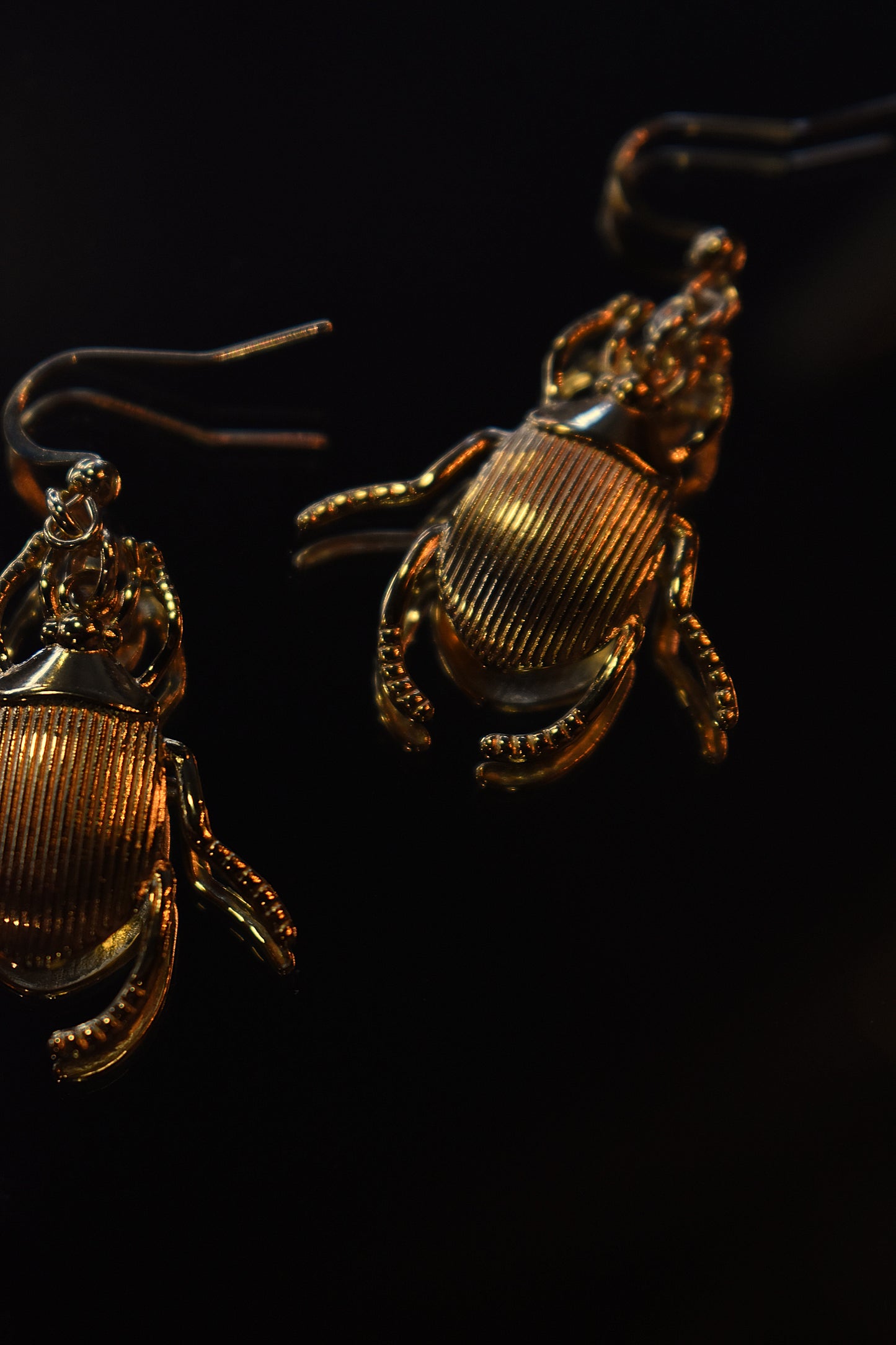 Sacred Scarab Earrings ~ Gold