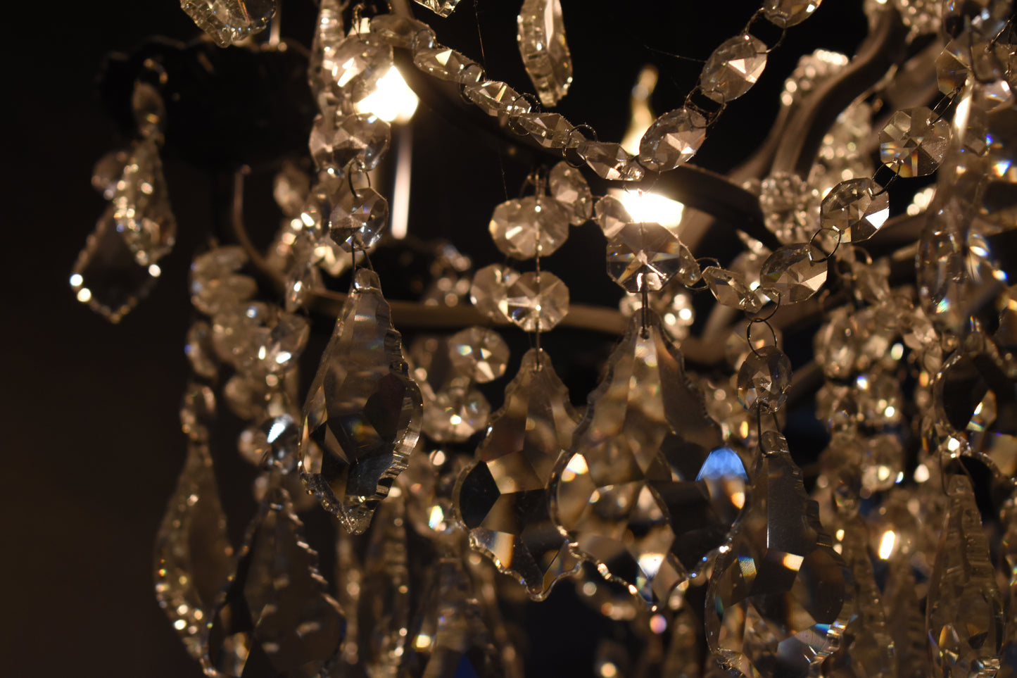 Large 12 Branch Bronze Shallow Chandelier