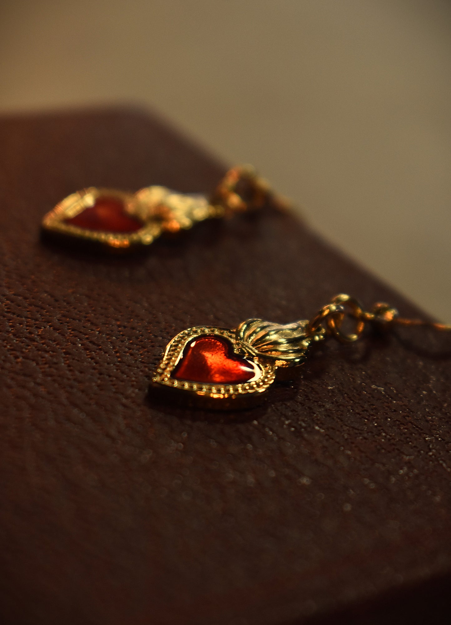 Roselight Heart Earrings ~ Gold