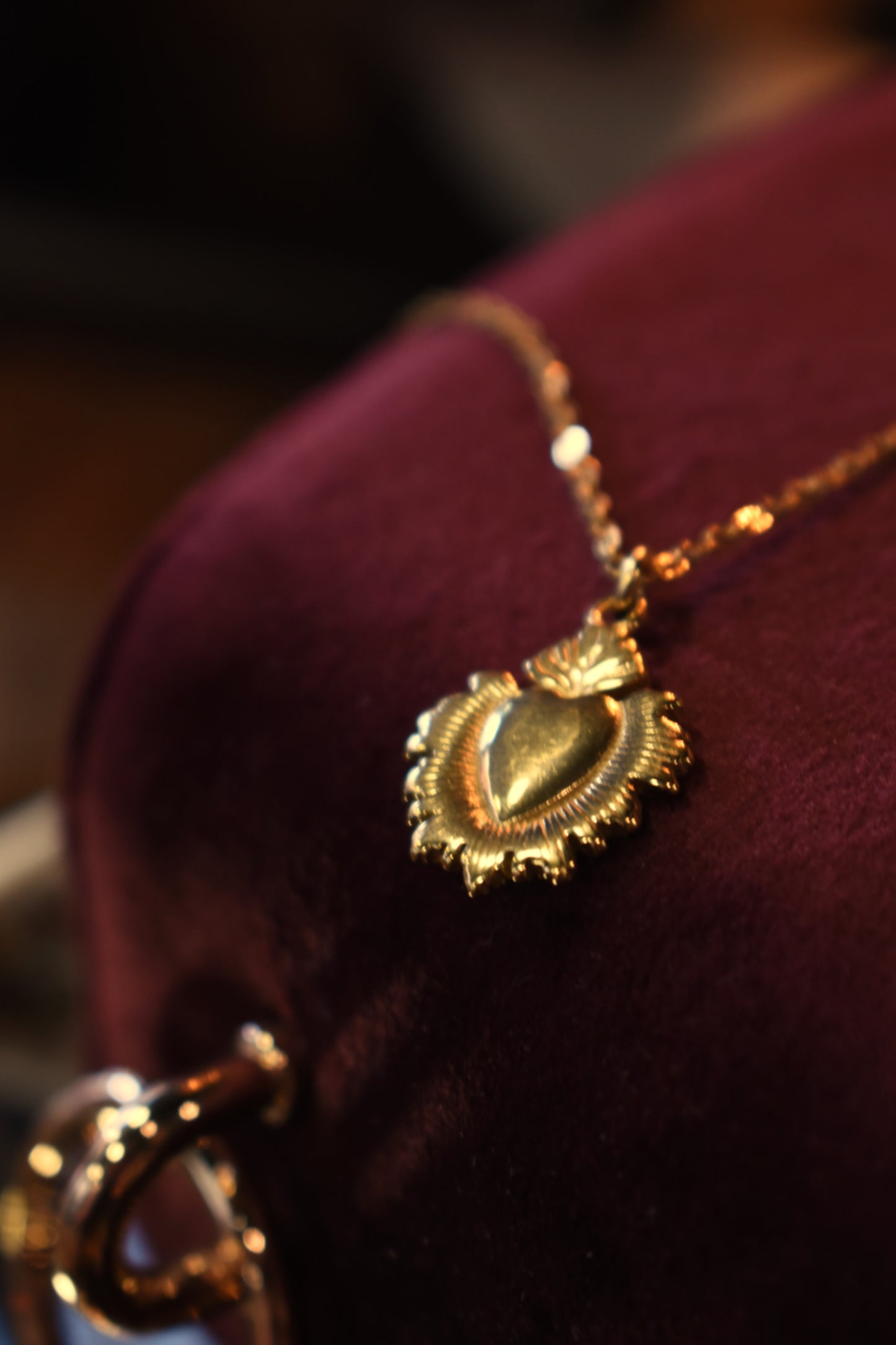 Burning Heart Necklace ~ Gold