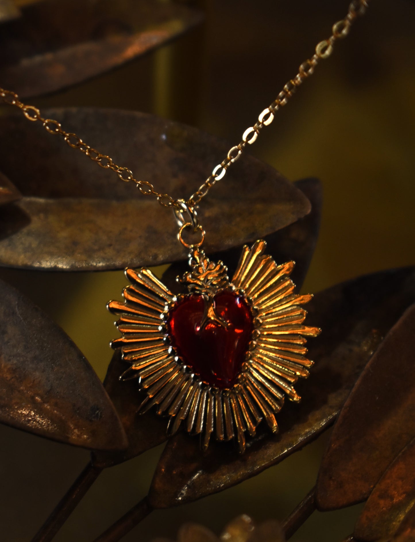Crimson Devotion Necklace ~ Gold