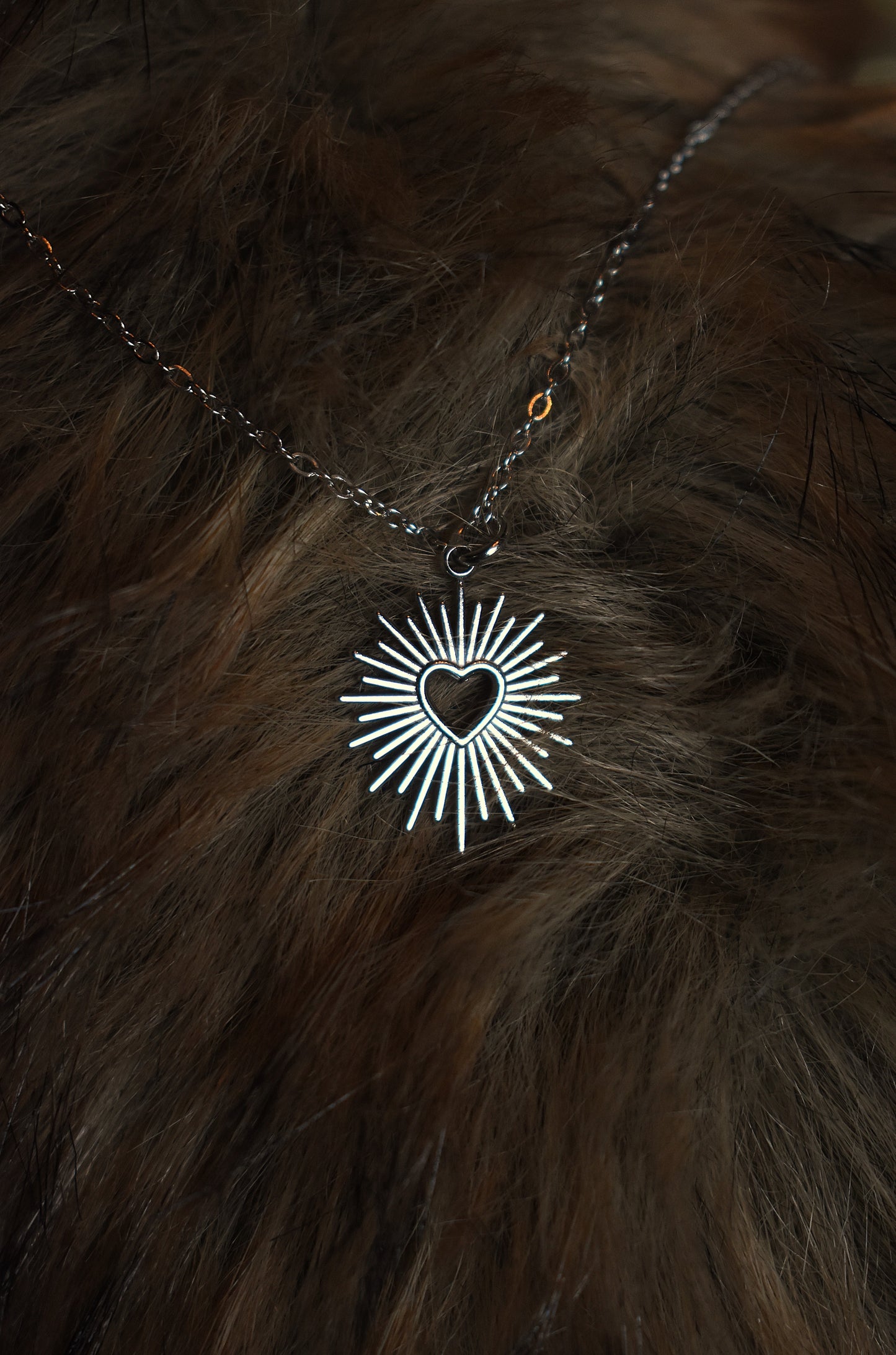 Radiant Heart Necklace ~ Silver