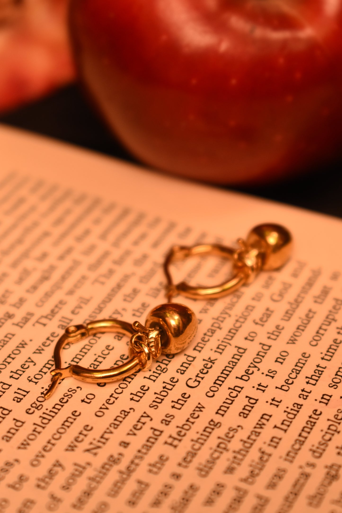 Forbbiden Fruit Earrings Gold - Forbidden Love