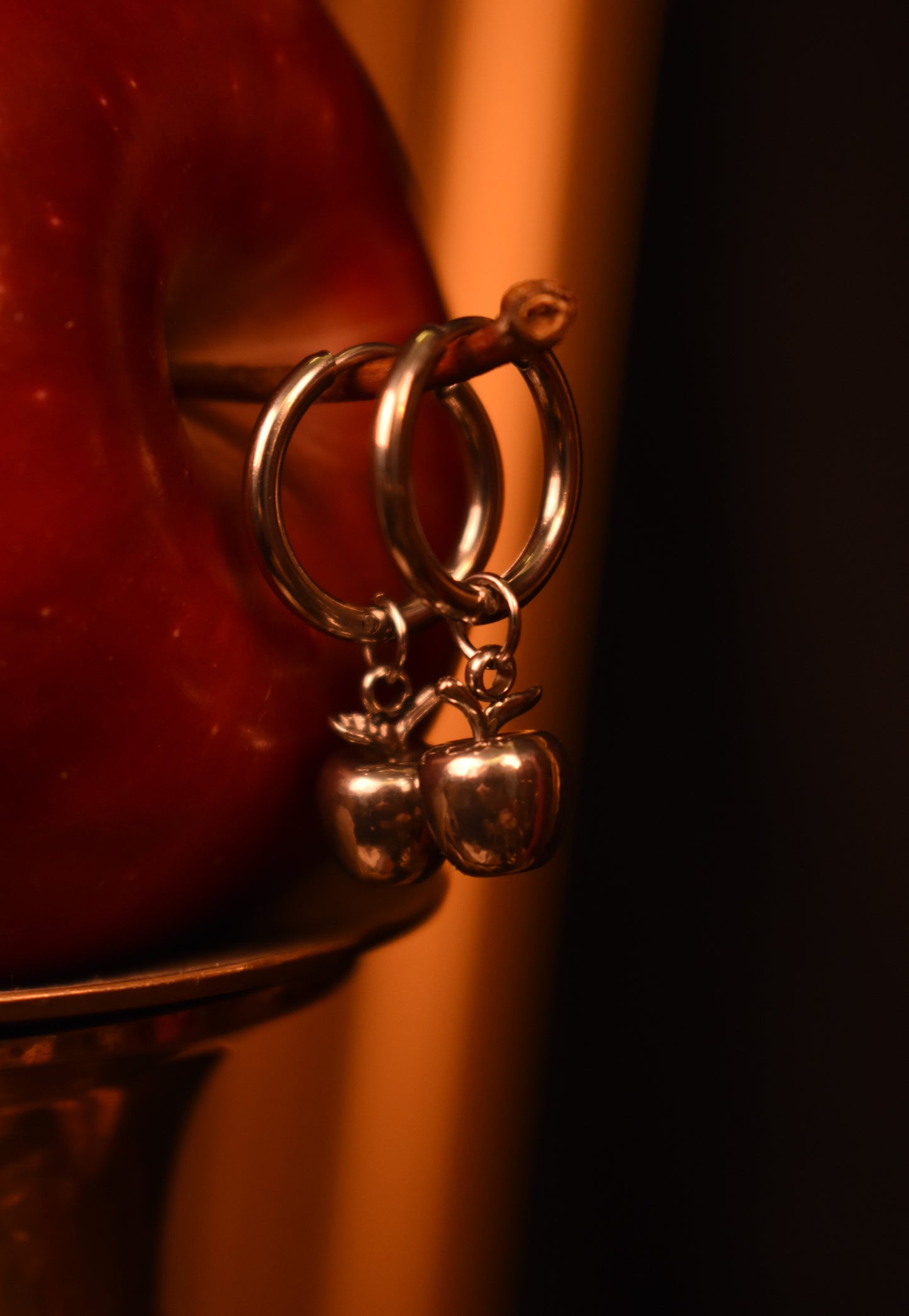 Forbbiden Fruit Earrings Silver - Forbidden Love