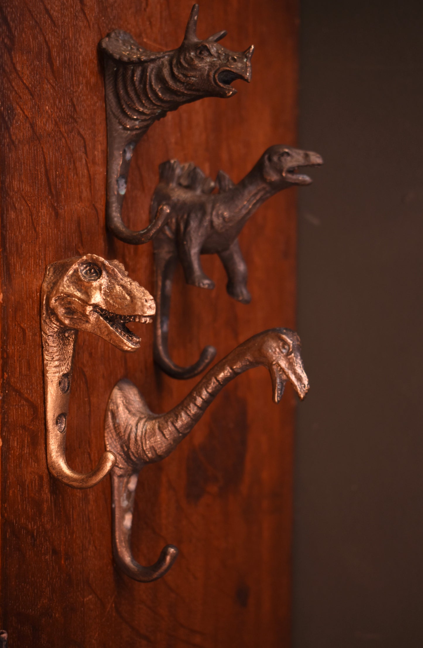 Diplodocus Brushed Gold Wall Hook