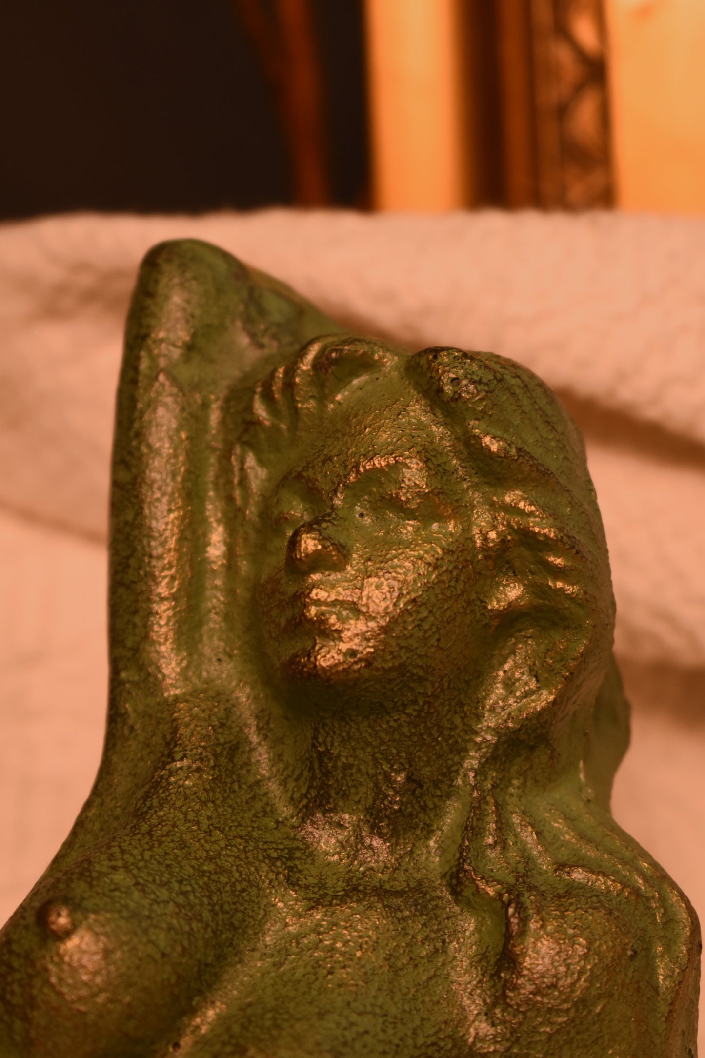 Large Iron Verdigris Mermaid