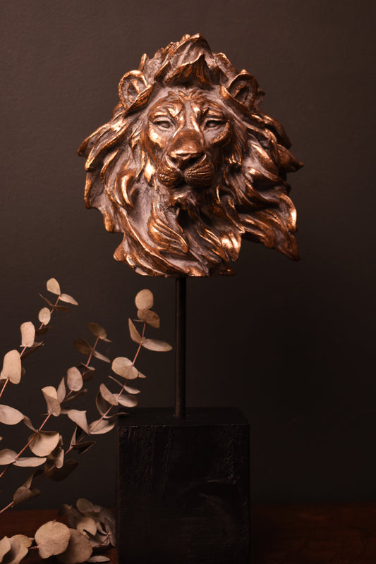 Gold Lion Bust Ornament