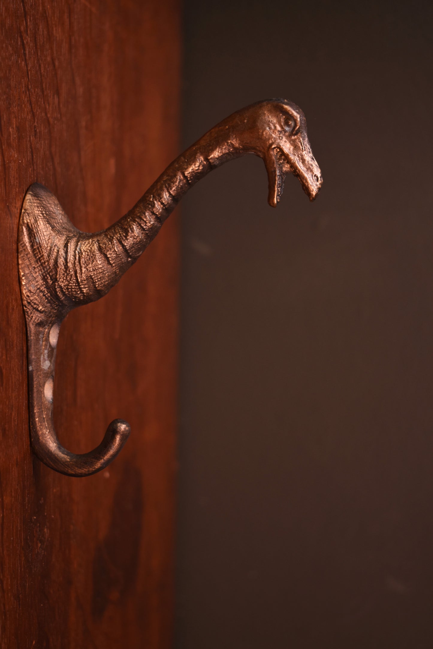 Diplodocus Brushed Gold Wall Hook