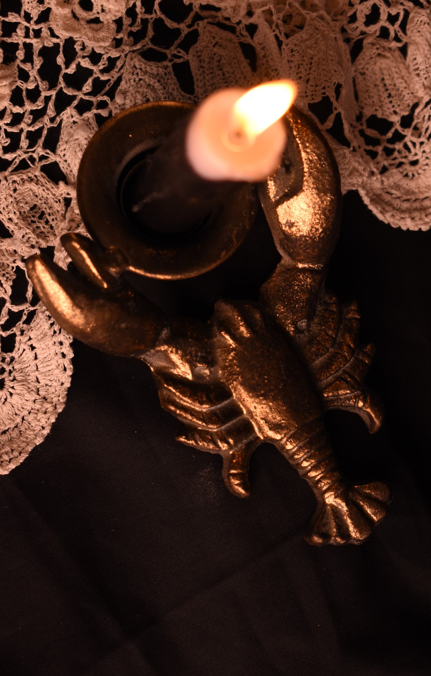 Gold Lobster Candle Holder