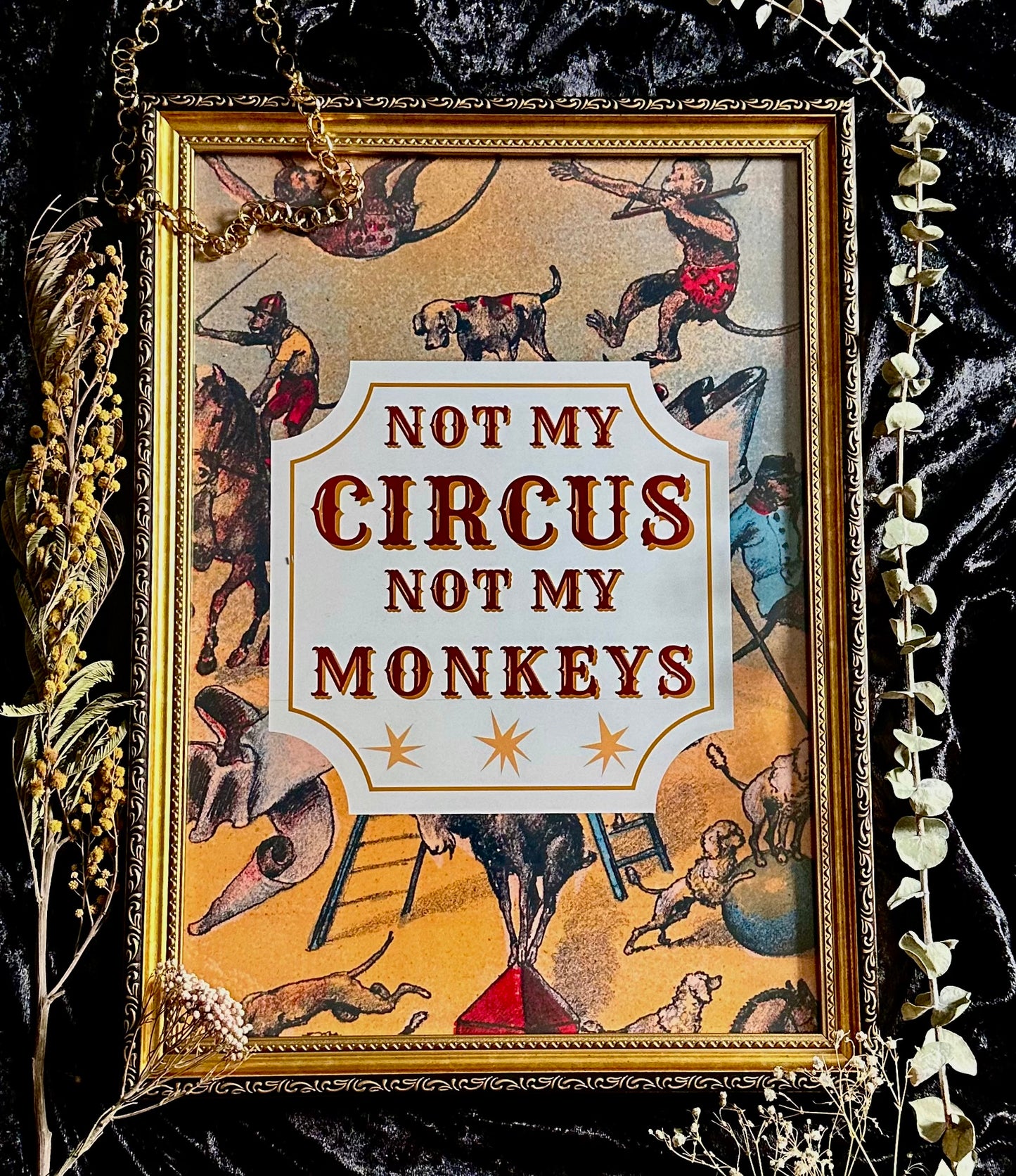 Not My Circus Not my Monkeys A3 Print
