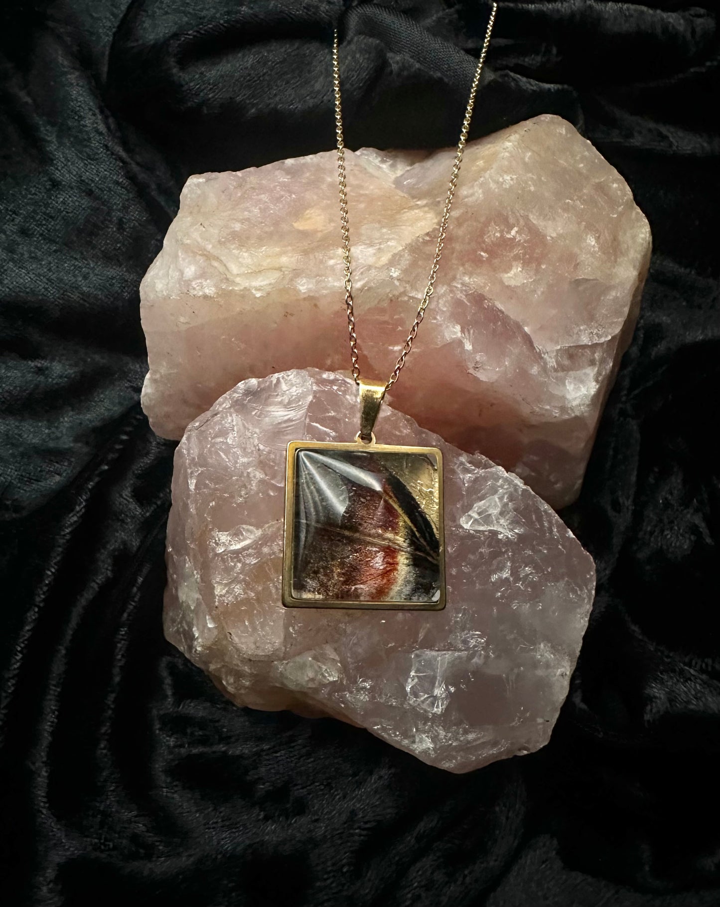 Gold Attacus atlas Butterfly Wing Necklace