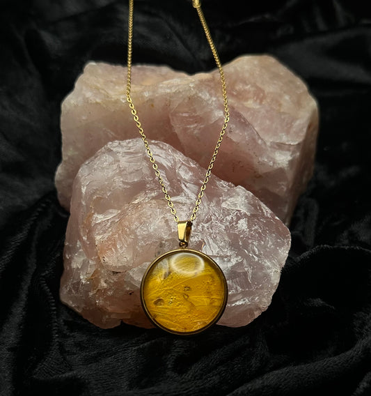 Gold Phoebis philea Butterfly Wing Necklace