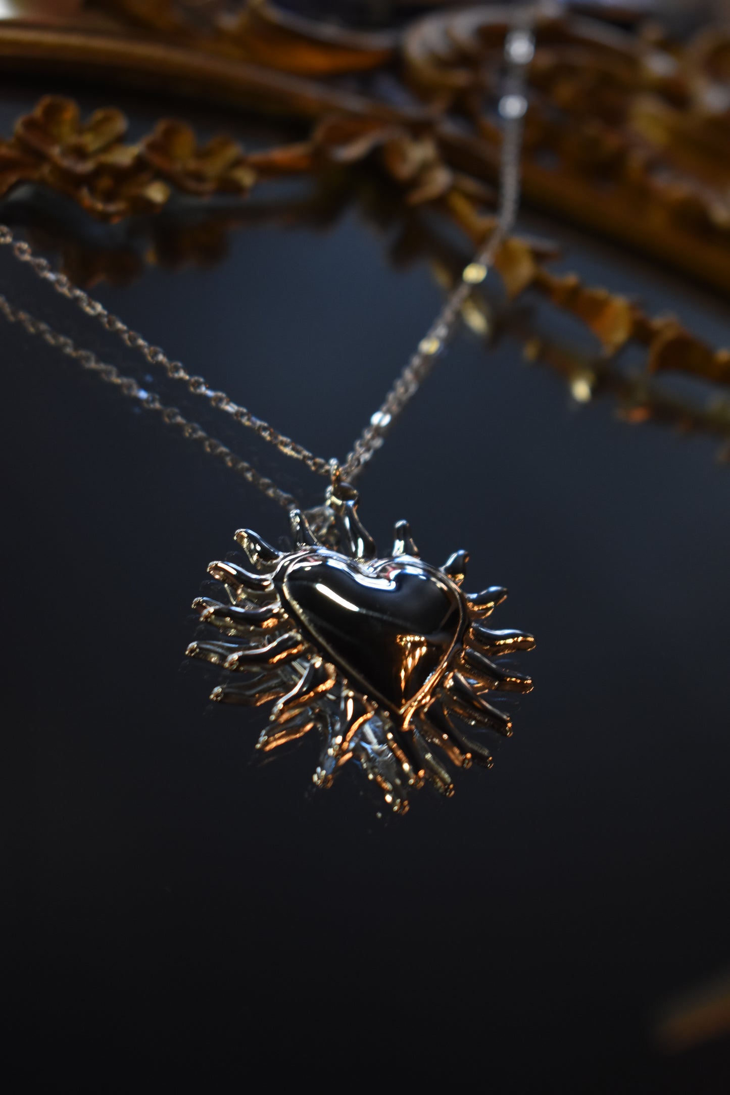 Thorned Heart Necklace ~ Silver