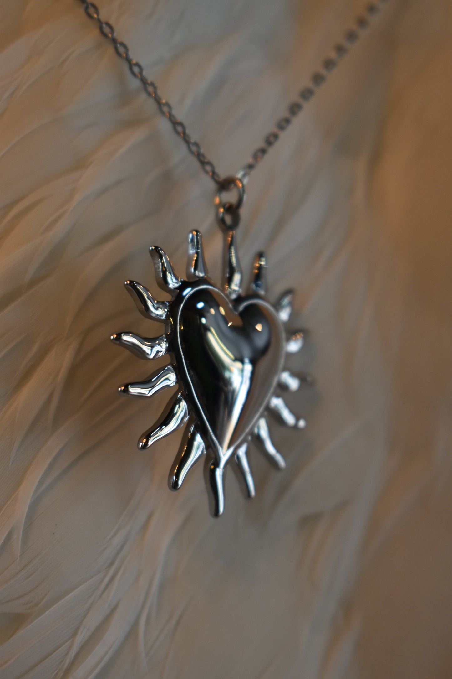 Thorned Heart Necklace ~ Silver