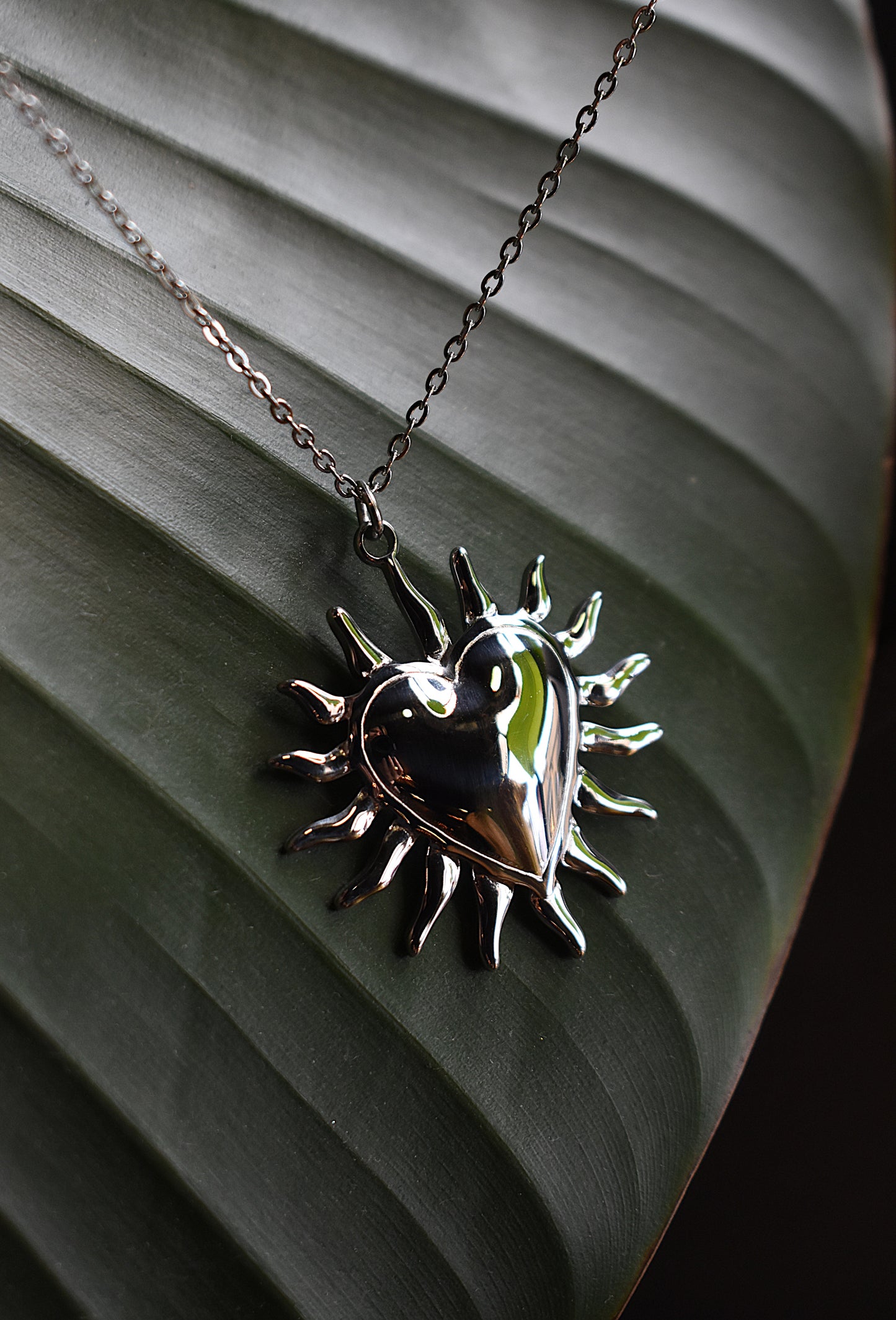 Thorned Heart Necklace ~ Silver