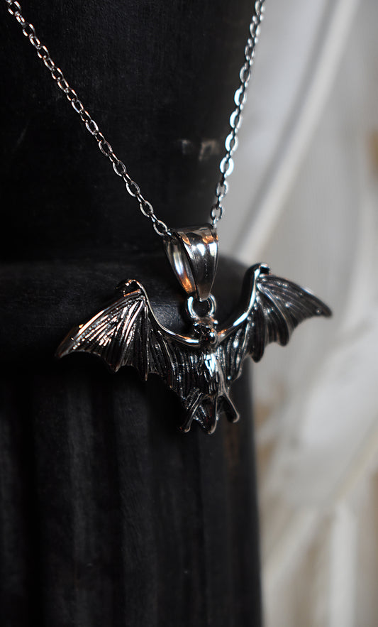 Vespera Bat Necklace ~ Silver