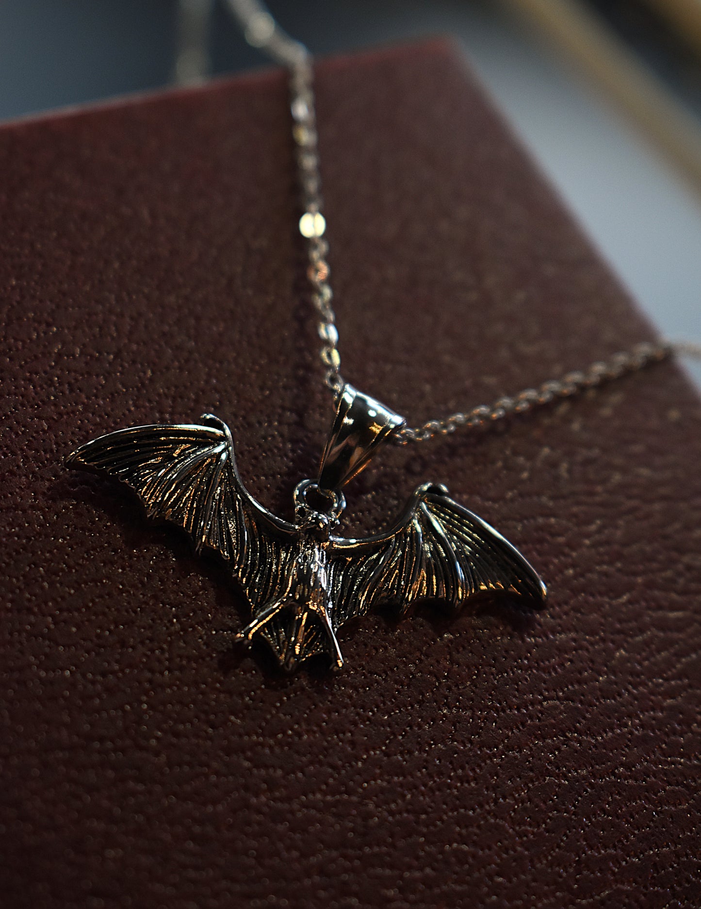 Vespera Bat Necklace ~ Silver