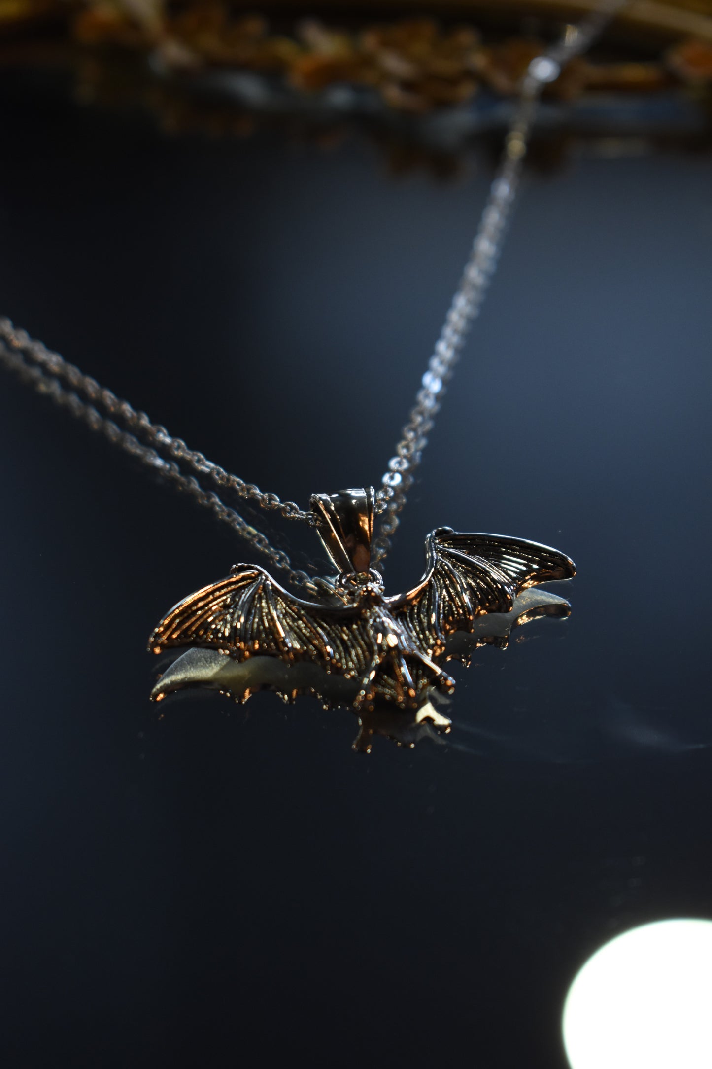 Vespera Bat Necklace ~ Silver