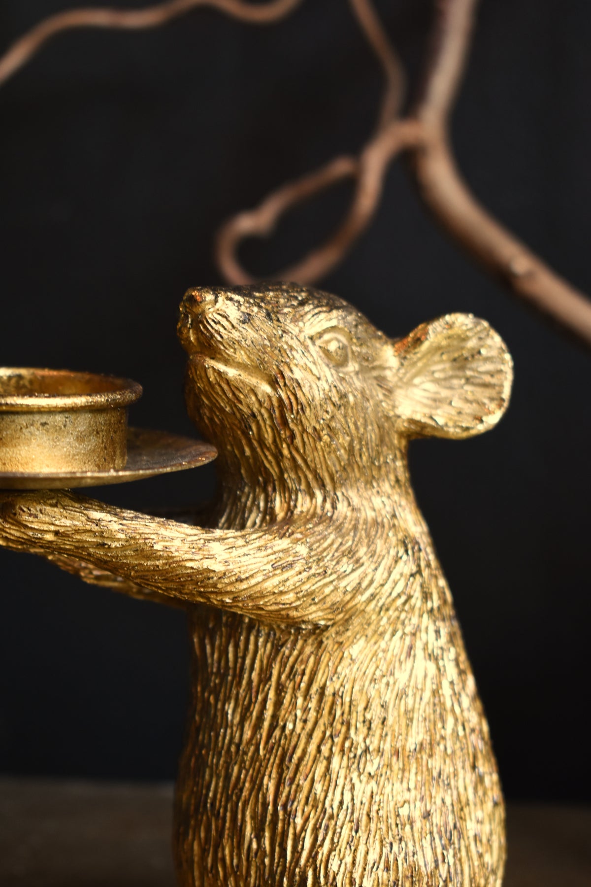 Mouse Candle Holder ~ Gold