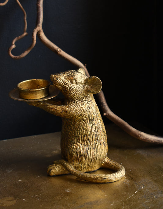 Mouse Candle Holder ~ Gold