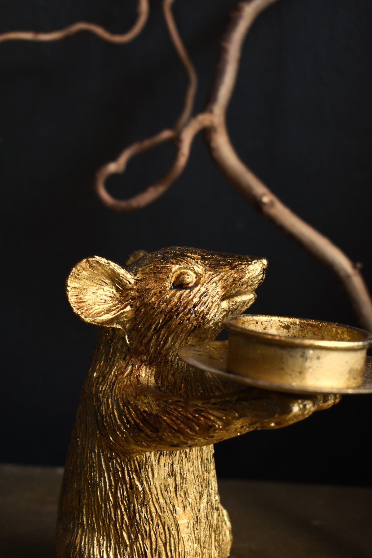 Mouse Candle Holder ~ Gold