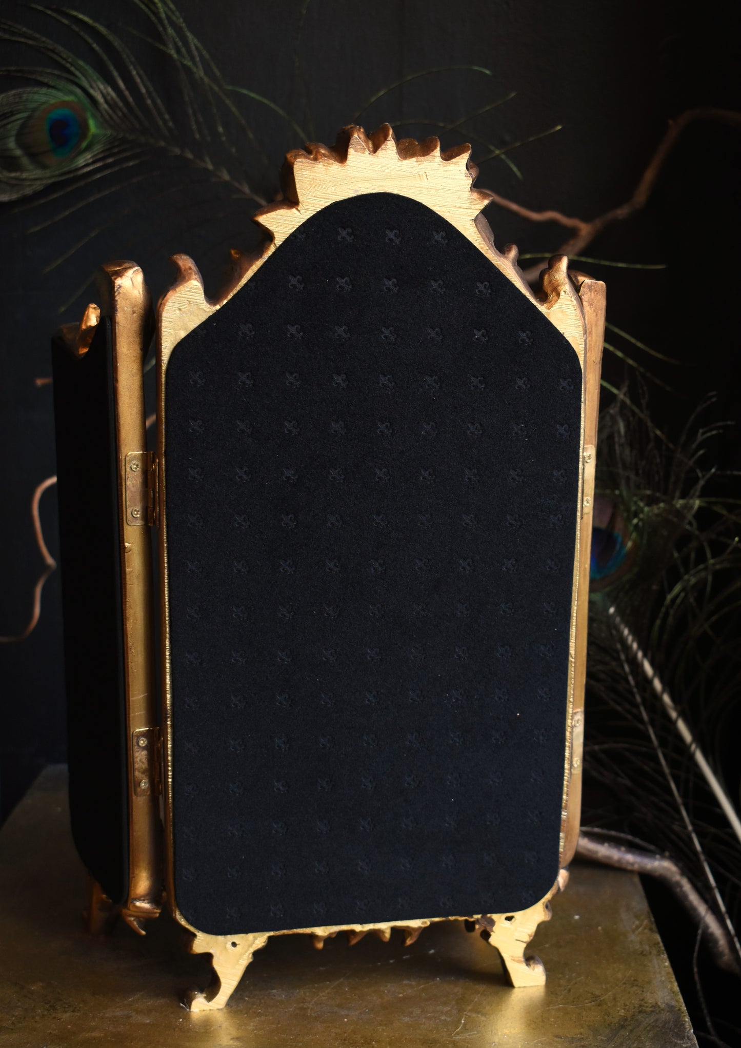 Gold Ornate Floral Dressing Table Mirror