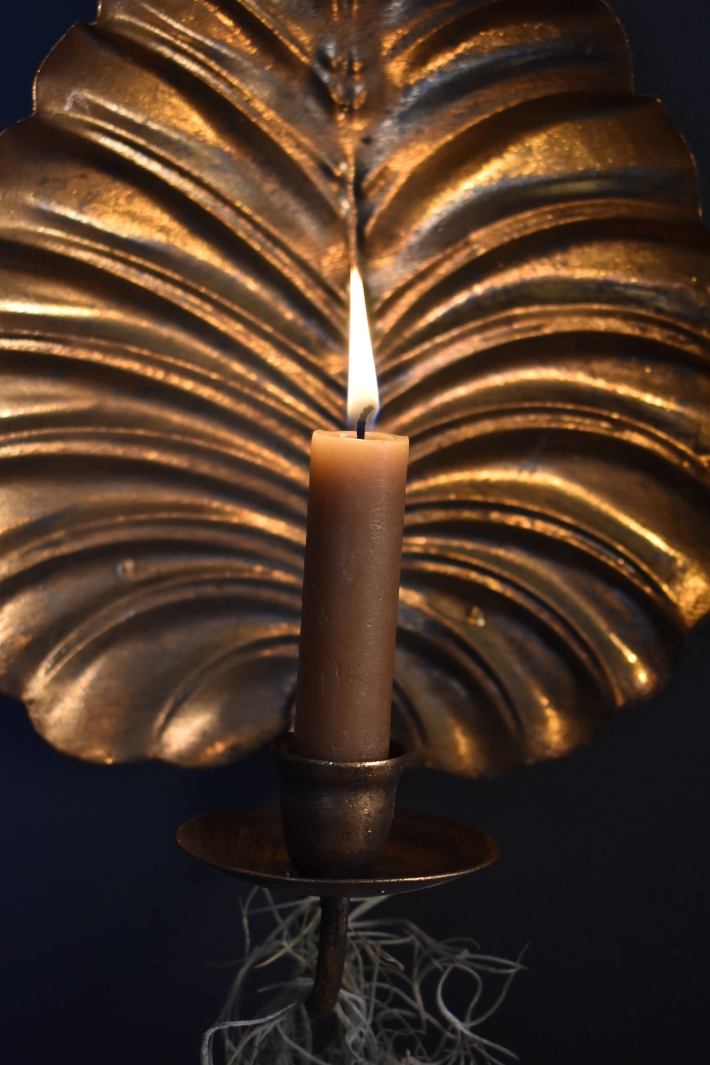 Gold Leaf Candle Sconce