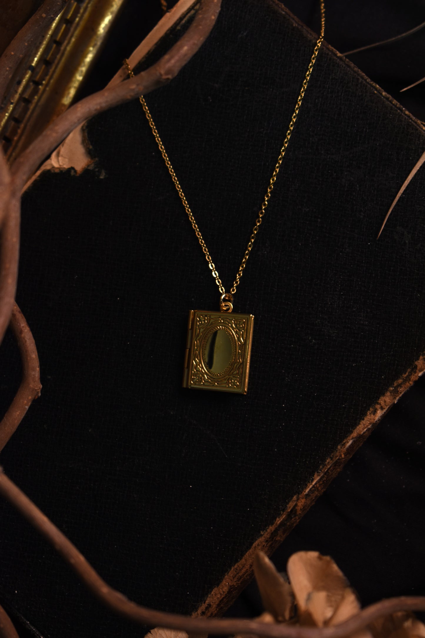 The Book Of Secrets Gold Necklace