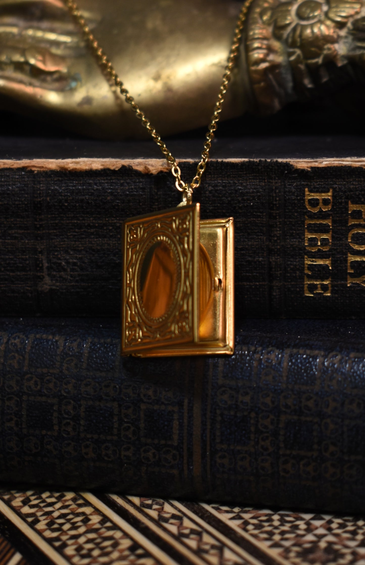 The Book Of Secrets Gold Necklace