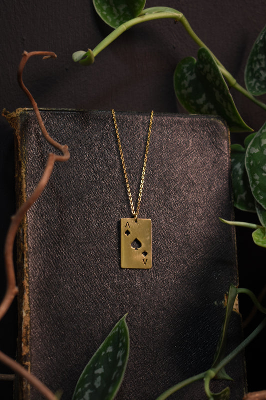 Gold Ace Of Spades Necklace