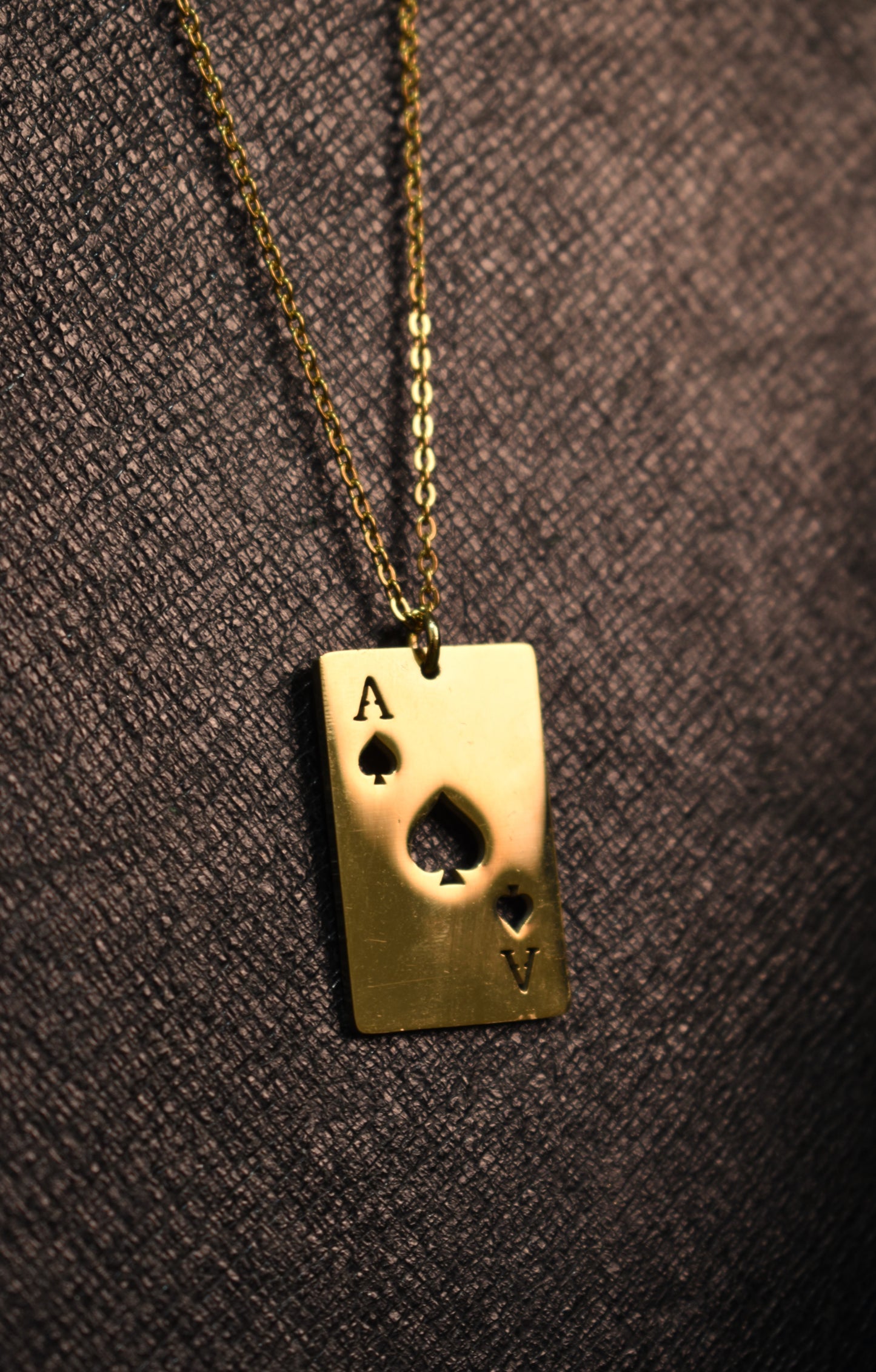 Gold Ace Of Spades Necklace