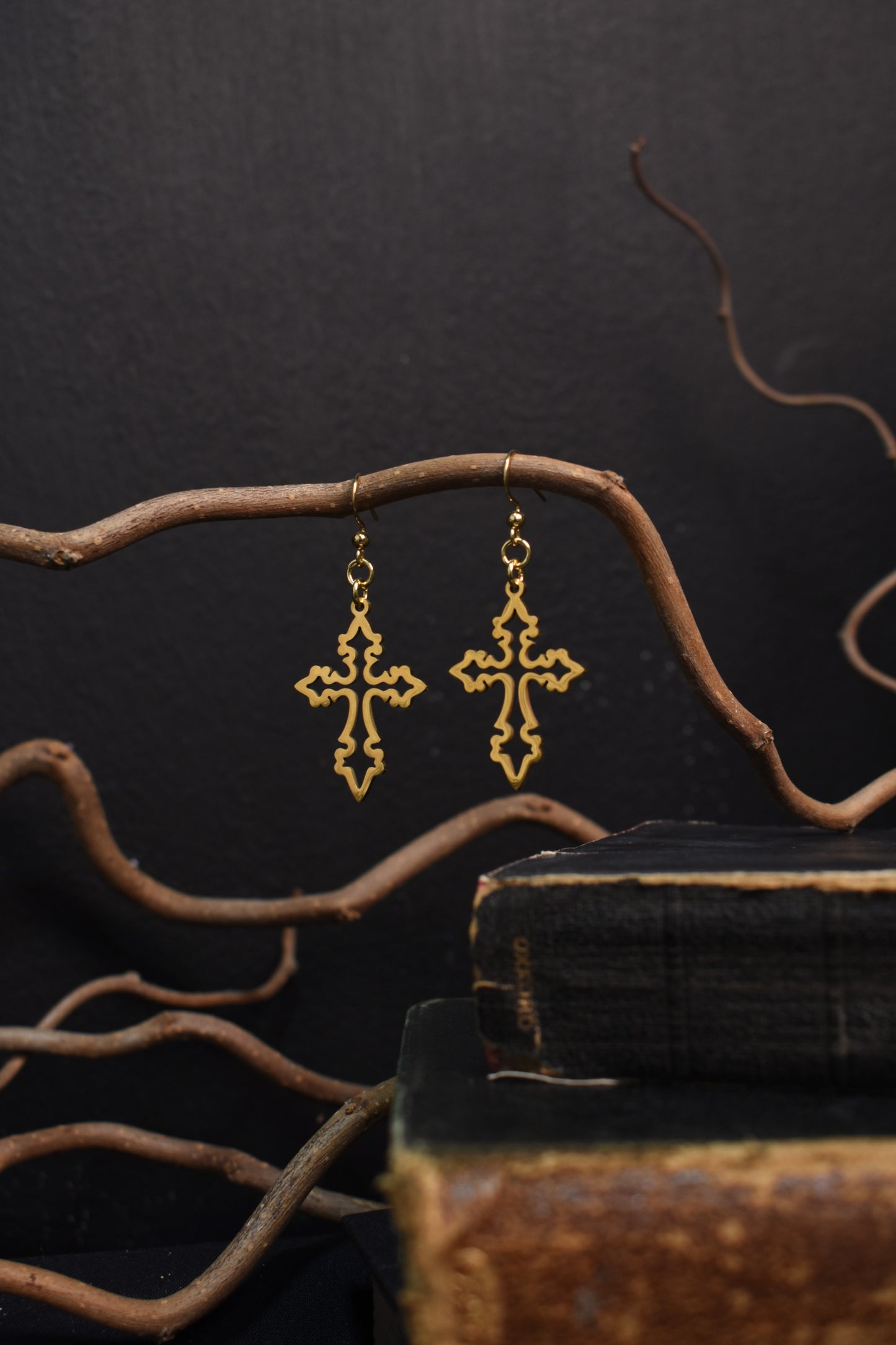 Midnight Cross Earrings