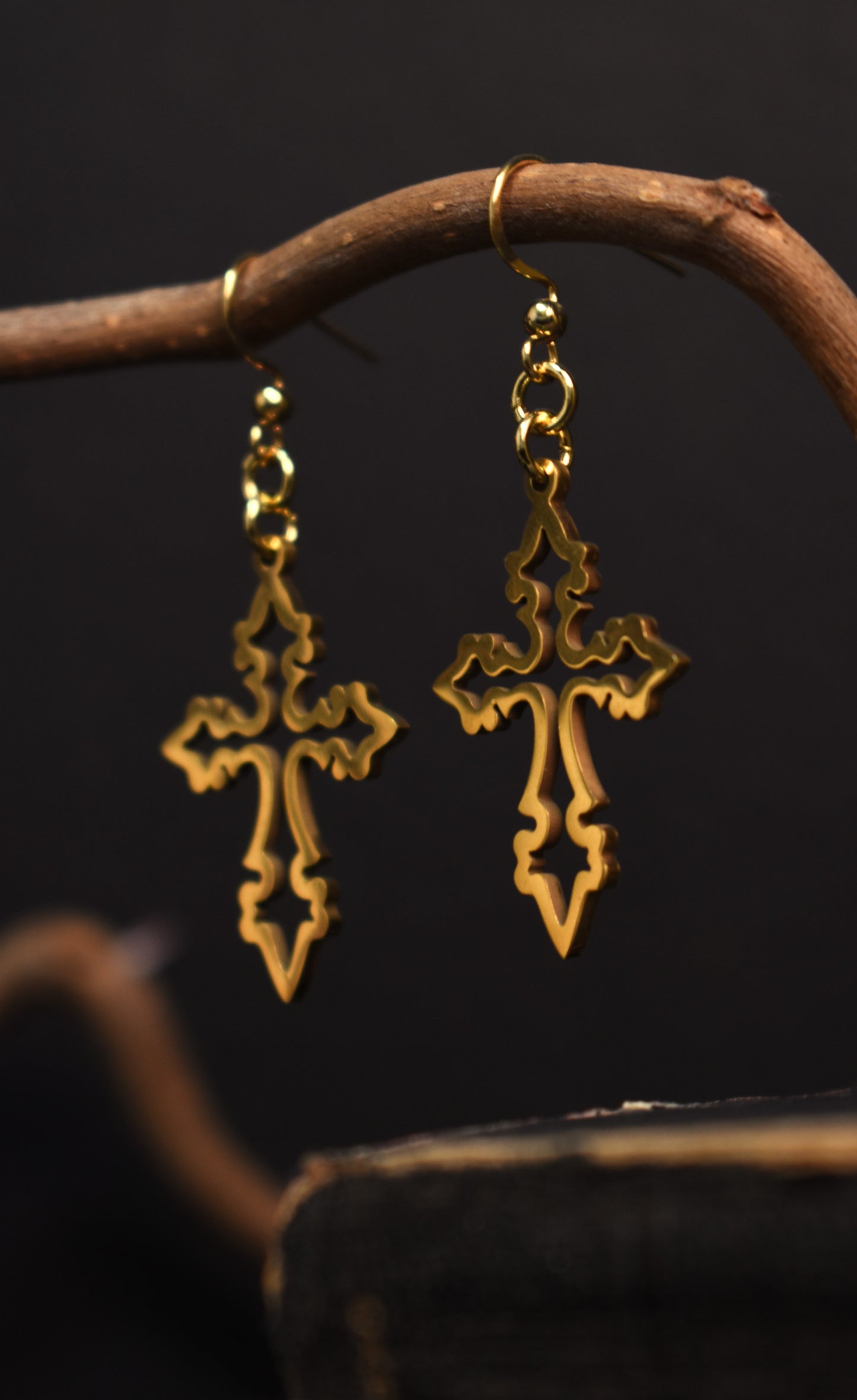 Midnight Cross Earrings