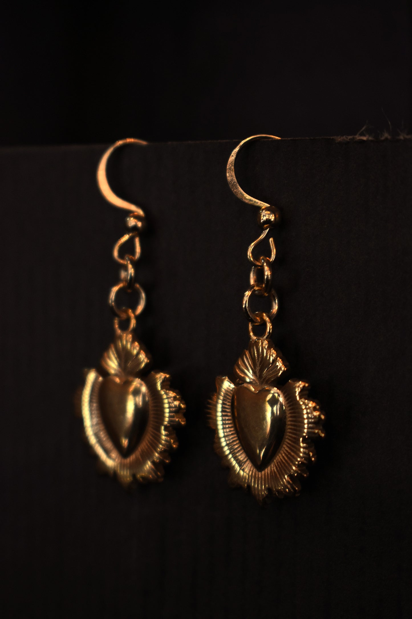 Burning Heart Earrings ~ Gold