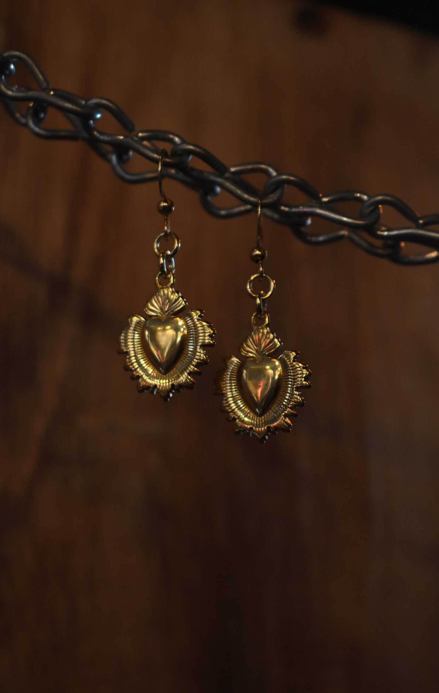 Burning Heart Earrings ~ Gold