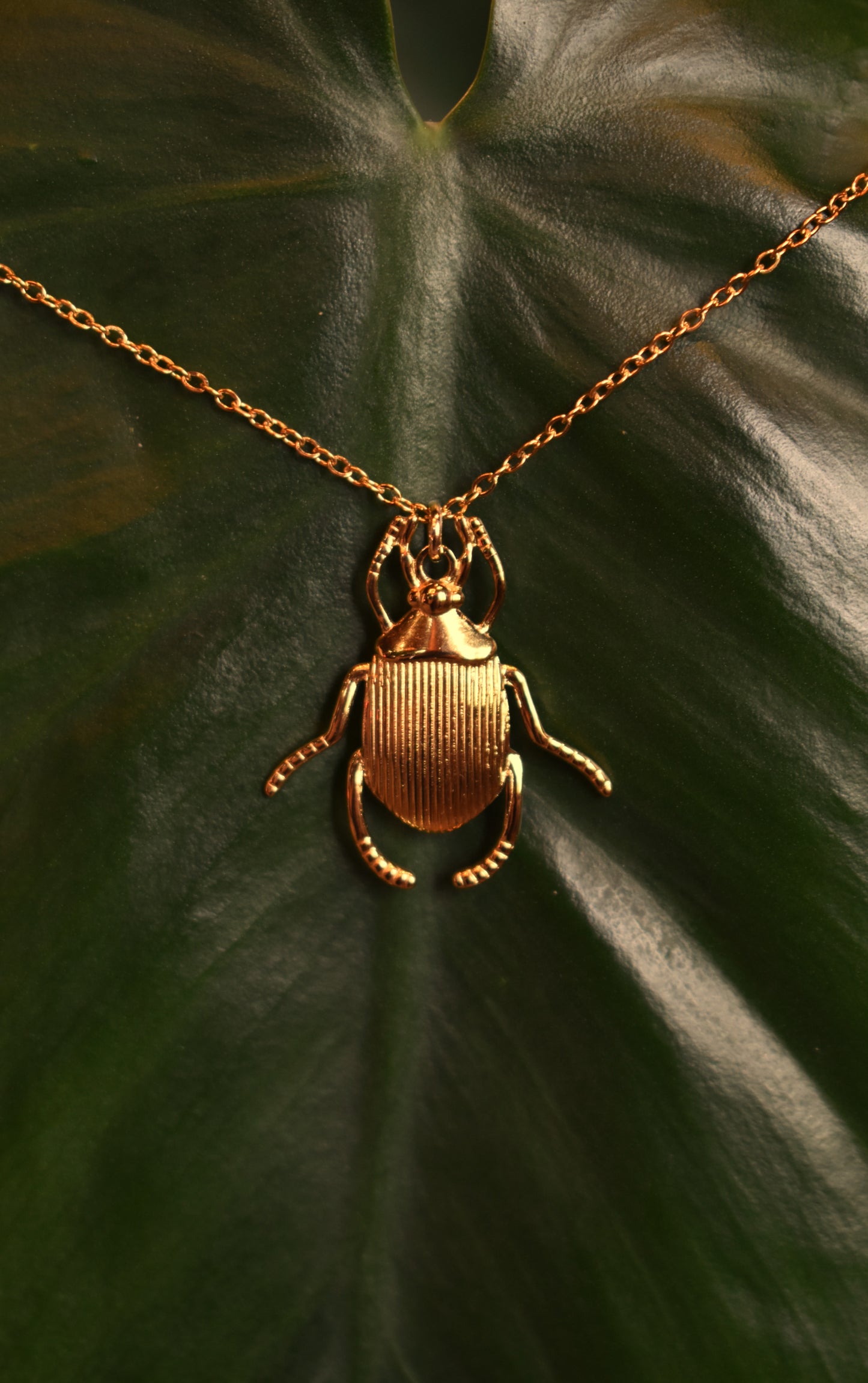 Sacred Scarab Necklace ~ Gold