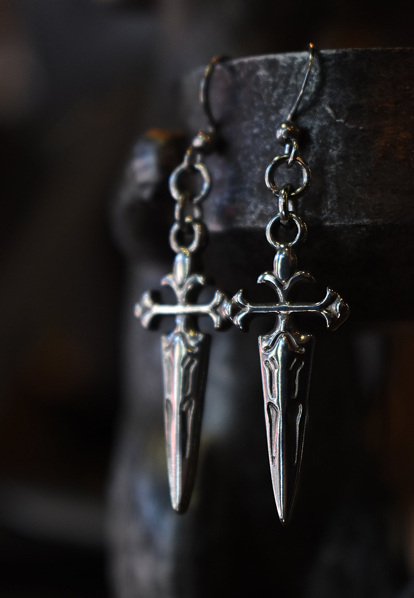 Fatal Vow Earrings ~ Silver