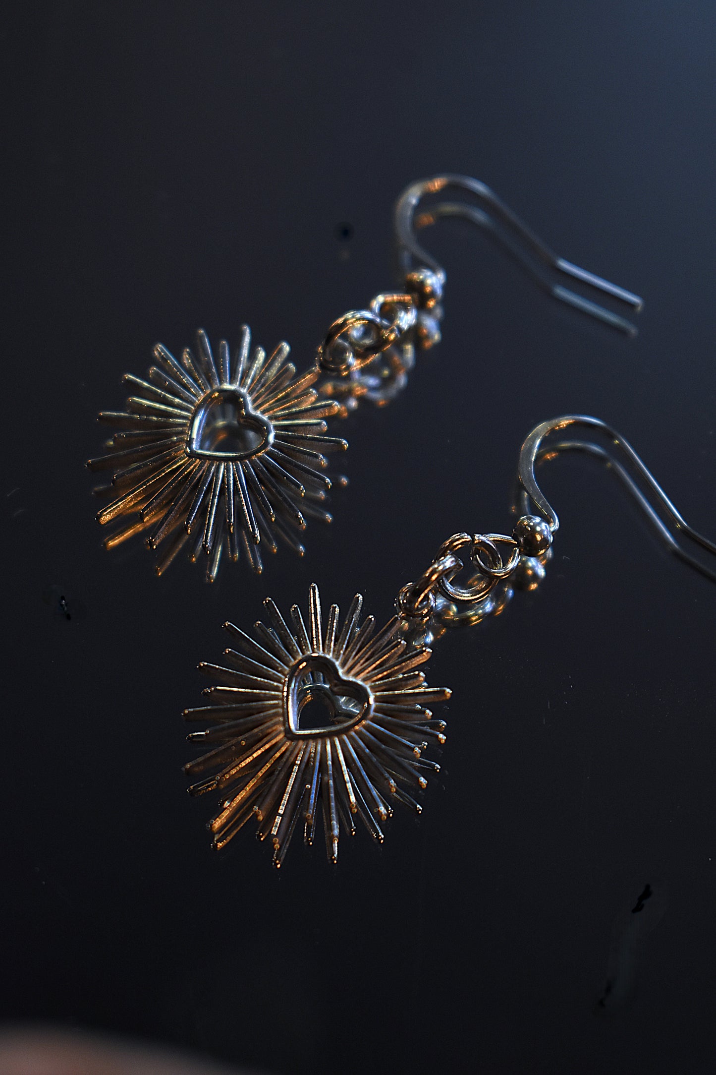 Radiant Heart Earrings ~ Silver
