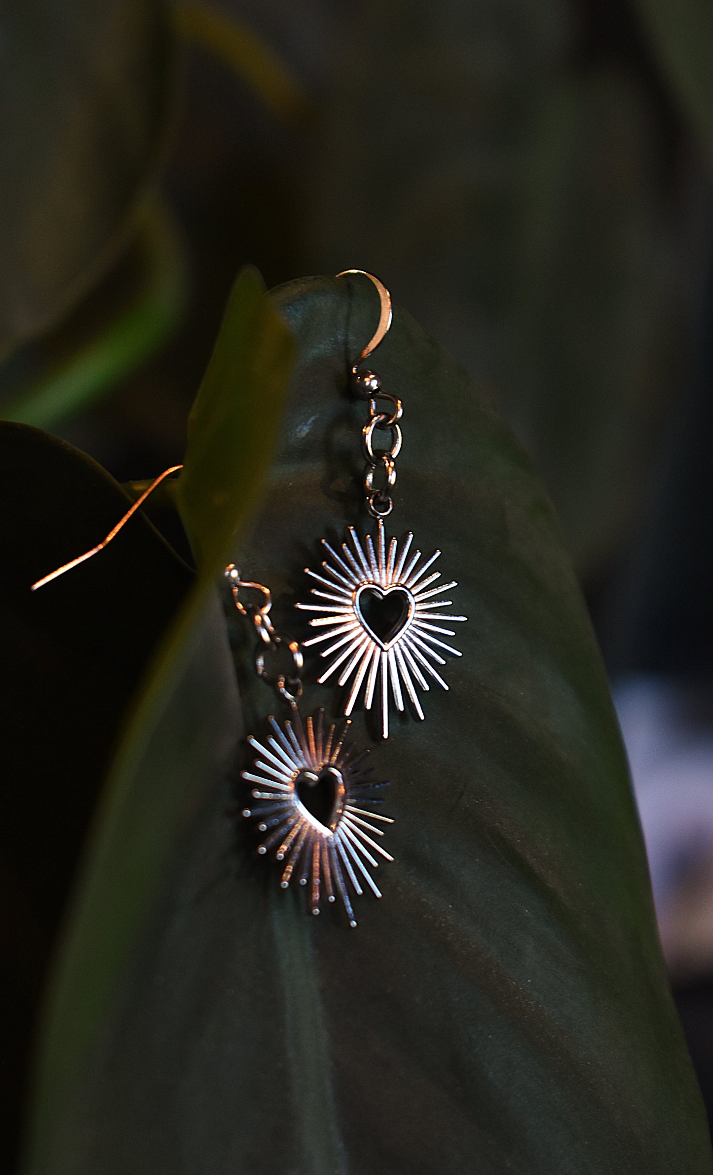 Radiant Heart Earrings ~ Silver