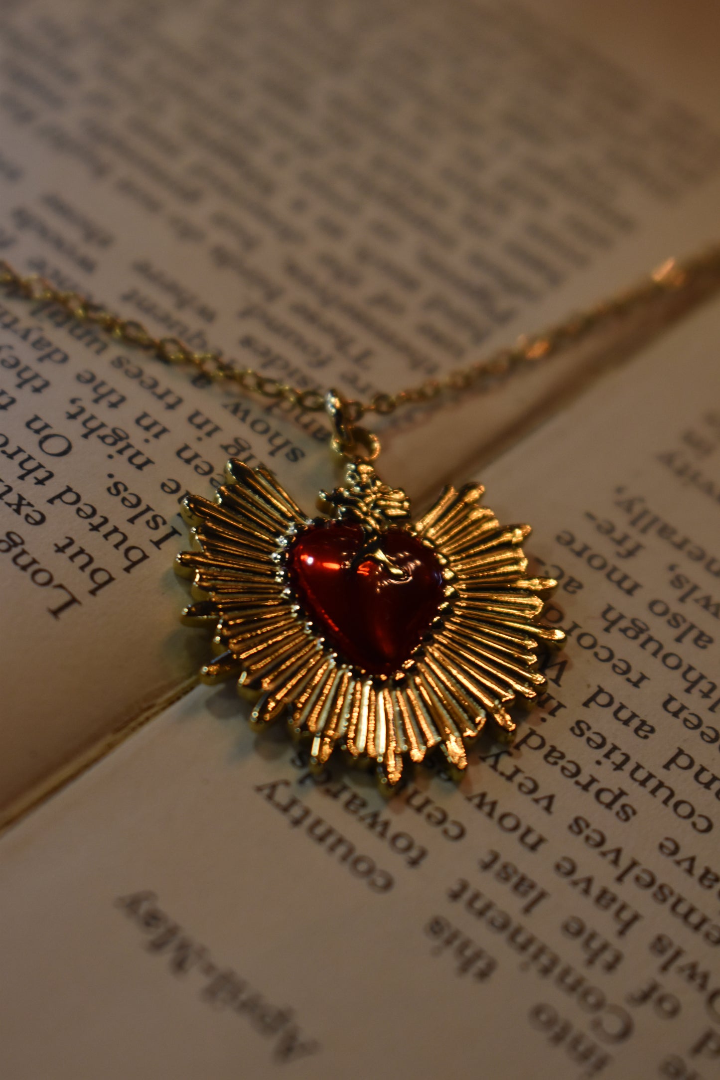 Crimson Devotion Necklace ~ Gold