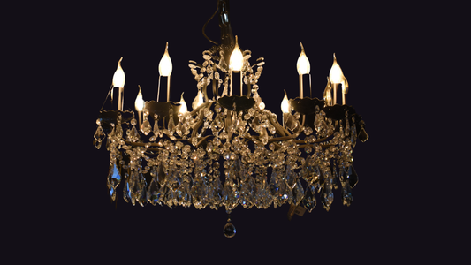Large 12 Branch Black Shallow Chandelier - PRE ORDER