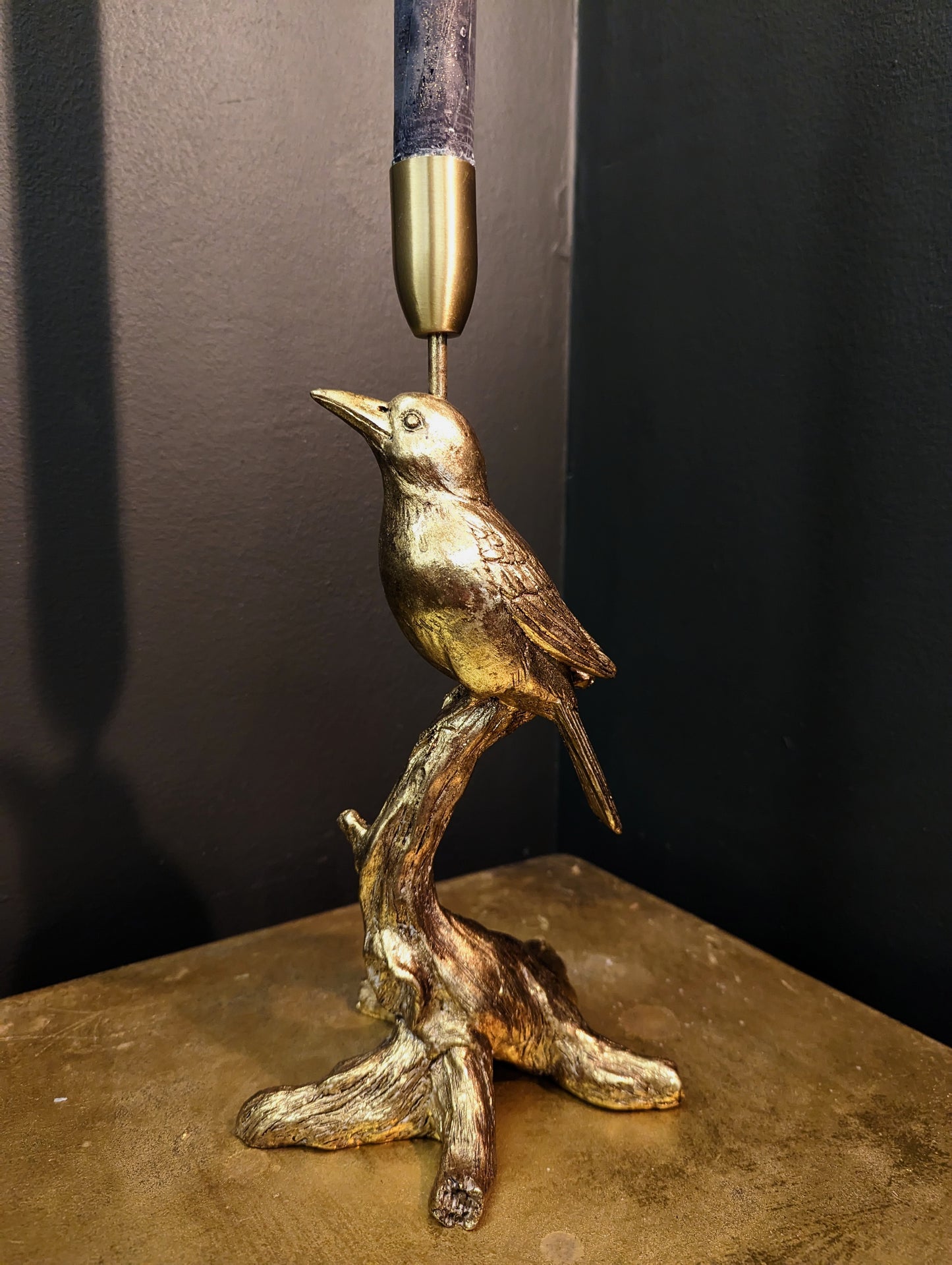 Gold Bird Candle Holder