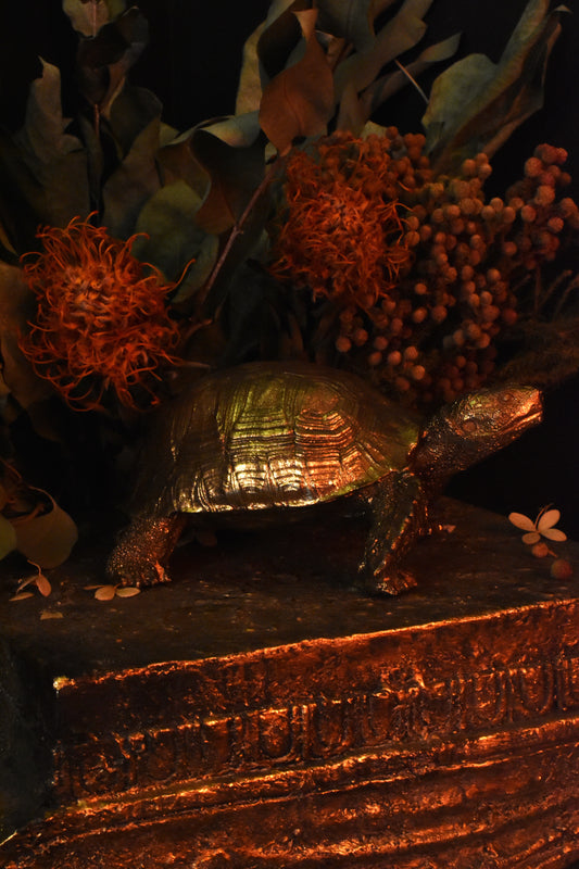 Small Gold Tortoise Figure