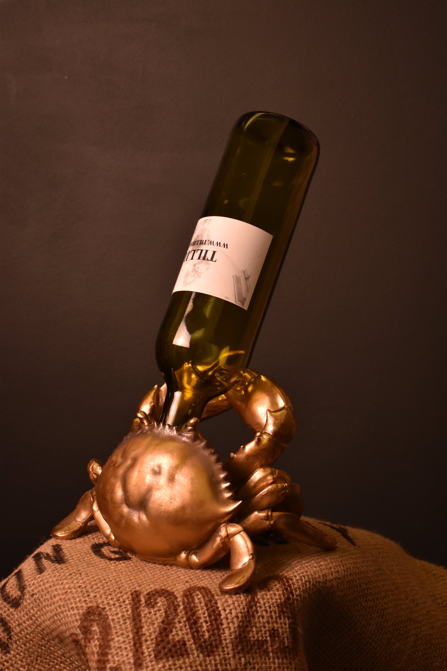 Gold Crab Bottle Holder