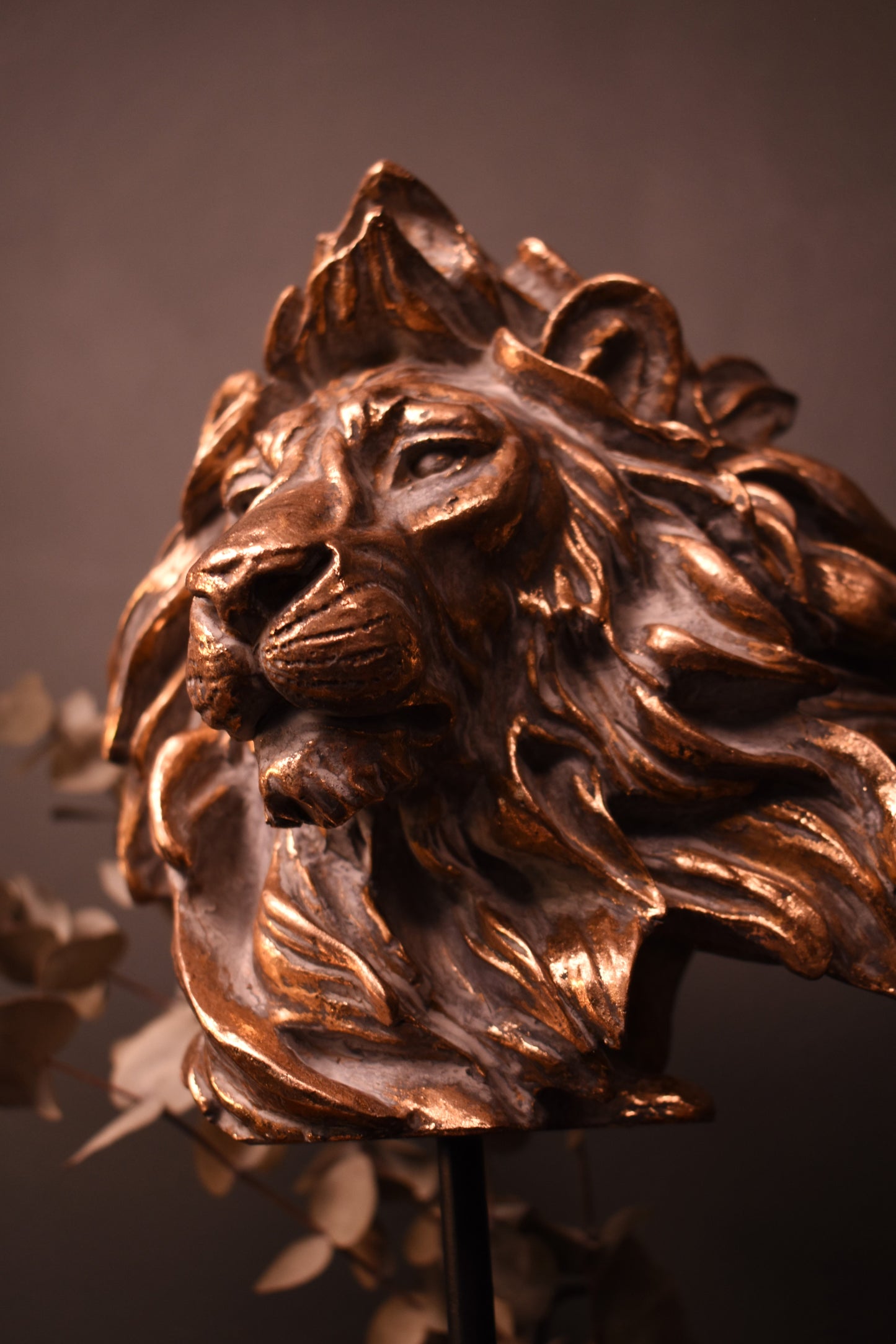 Gold Lion Bust Ornament