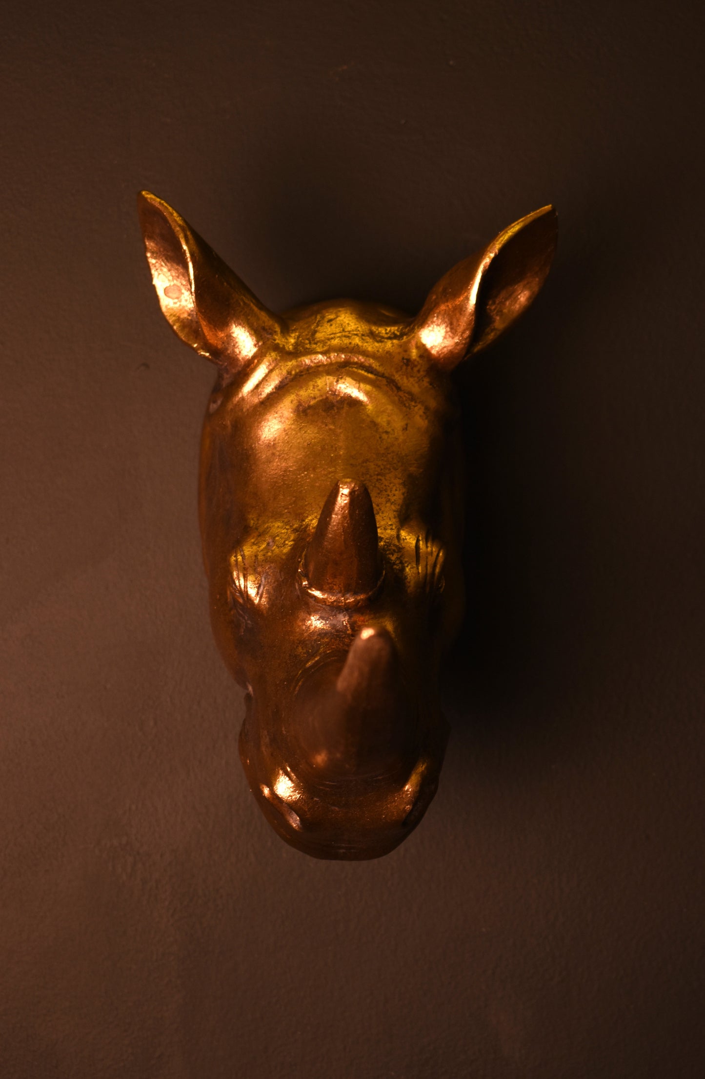 Gold Rhino Head Wall Decor